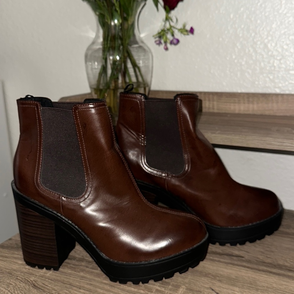 Brown Heeled Booties